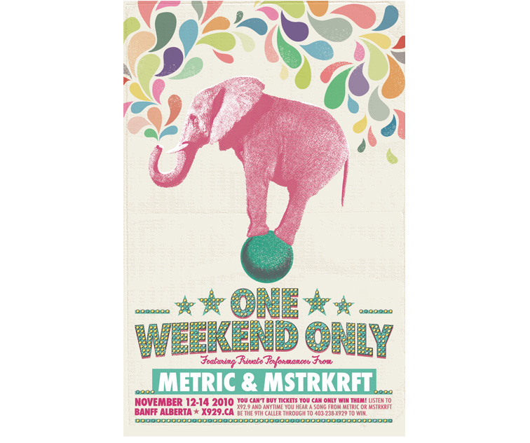 Metric / MSTRKRFT One Weekend Only 2010 Poster